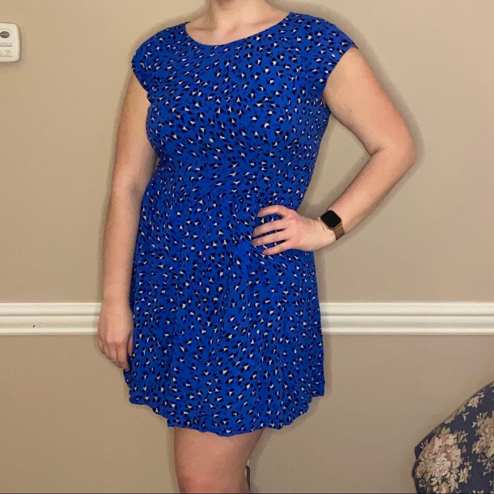 Blue Cheeta Print Dress